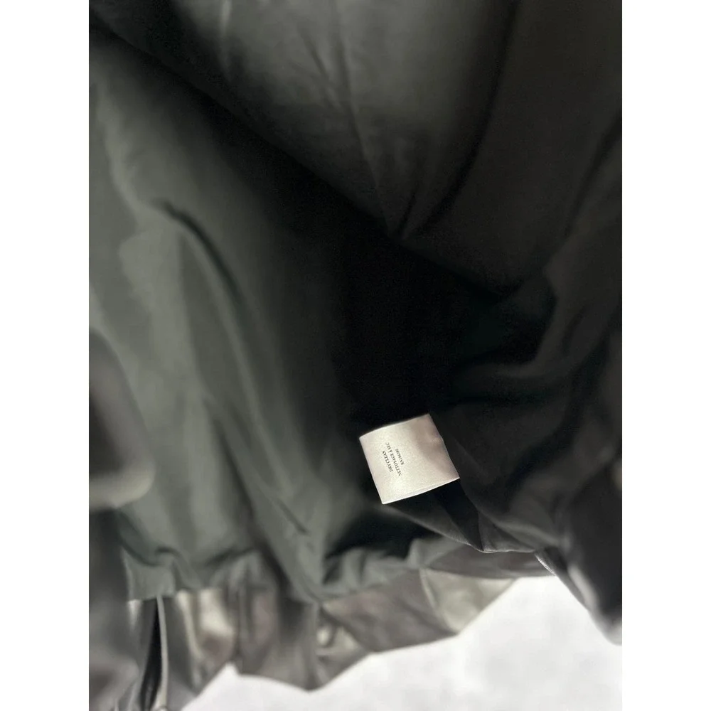 Torn by Ronny Kobo Paloma‎ Skirt Black Faux Leather Bubble Hem
